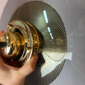 Lamellenlampe Gold Rauchglas aus Dänemark