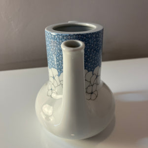 Kaffeekanne Kiruna Garden weiß blau von Tapio Wirkkala für Thomas