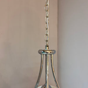 Hängelampe Blume weiß Chrom Kunststoff handgearbeitet von COSACK