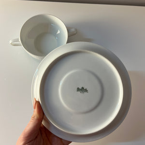 Set: 6x Suppentasse mit Untertasse Modulation Secunda grün von Tapio Wirkkala für Rosenthal