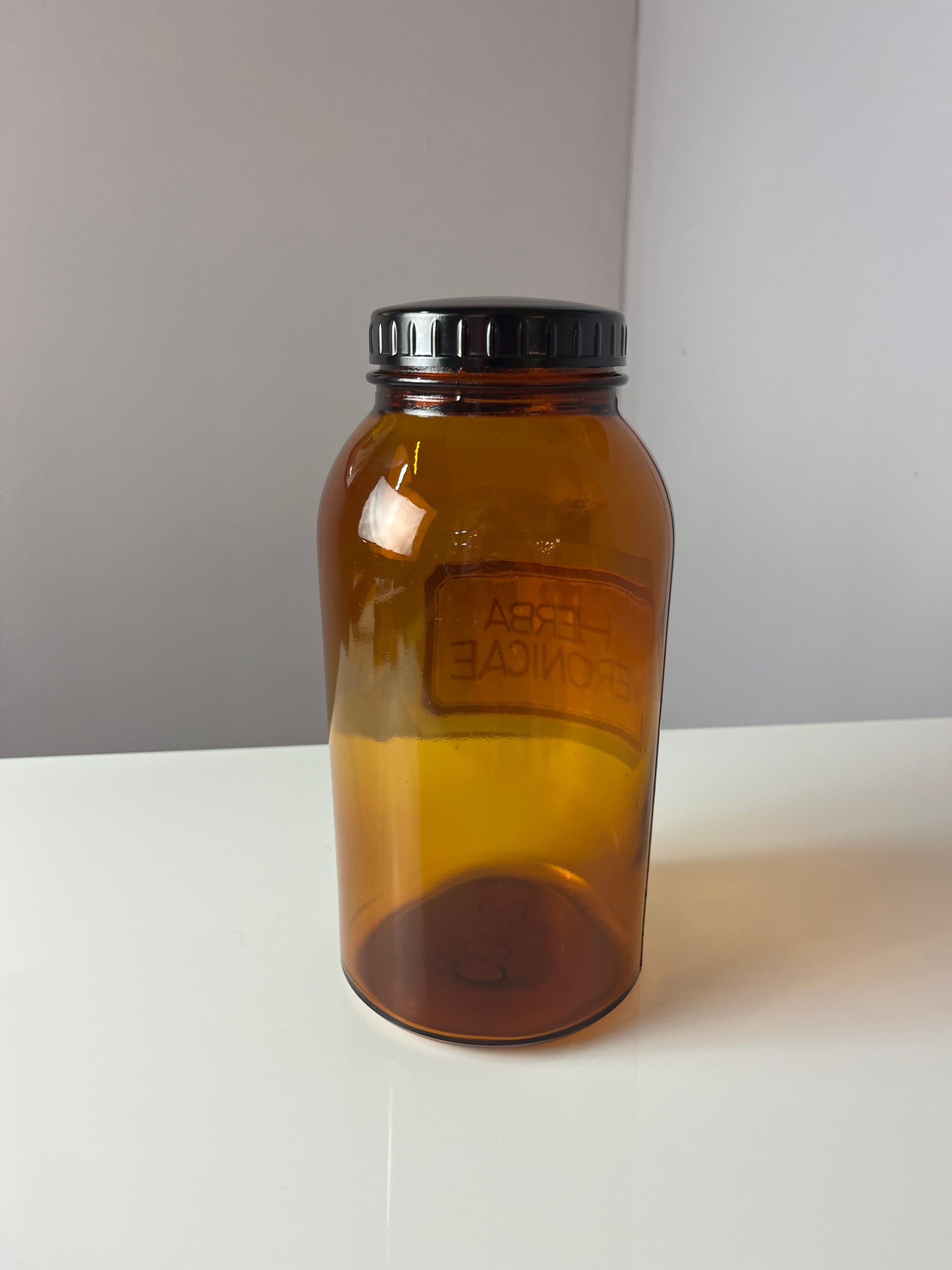 Apothekerglas Herba Veronicae braun