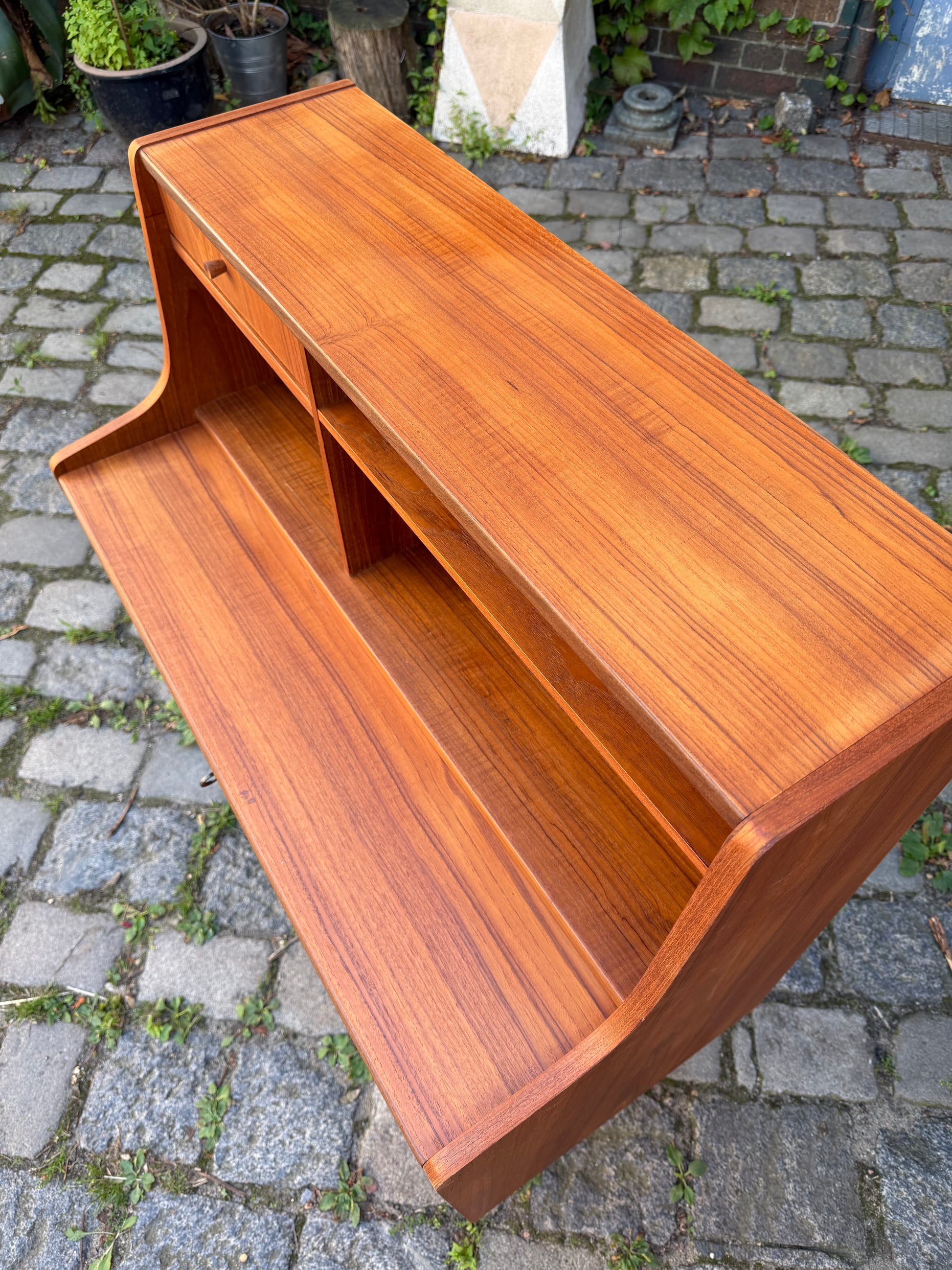 Sekretär Teak mit Spiegel & Schloss aus Dänemark