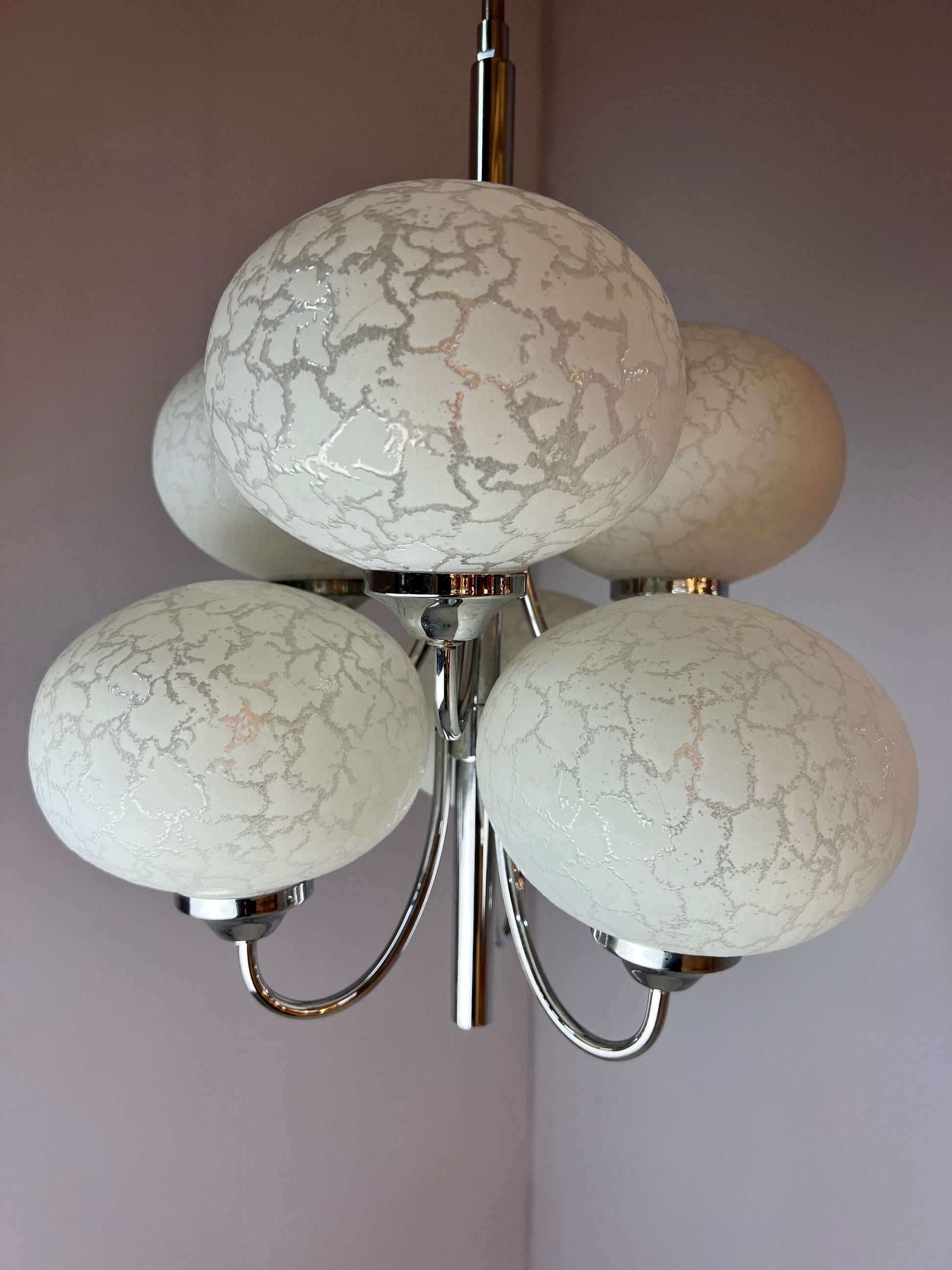 Kronleuchter mit 6 Kugeln von Richard Essig für Hustadt