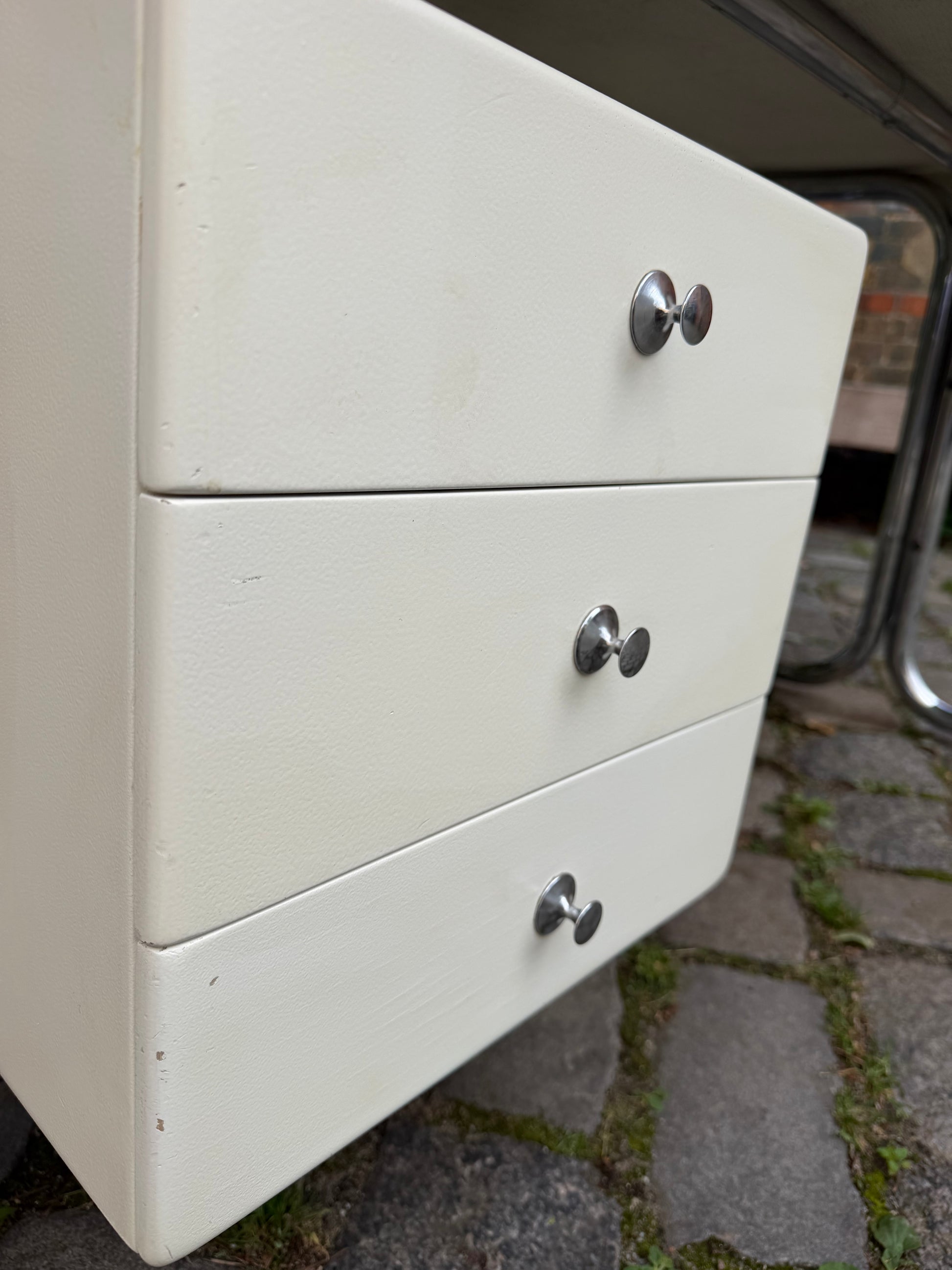 Schreibtisch weiß Fiberglas Chrom von 2 INN Lissone