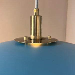 Lamellenlampe neu lackiert hellblau mint peach aus Dänemark lackiert