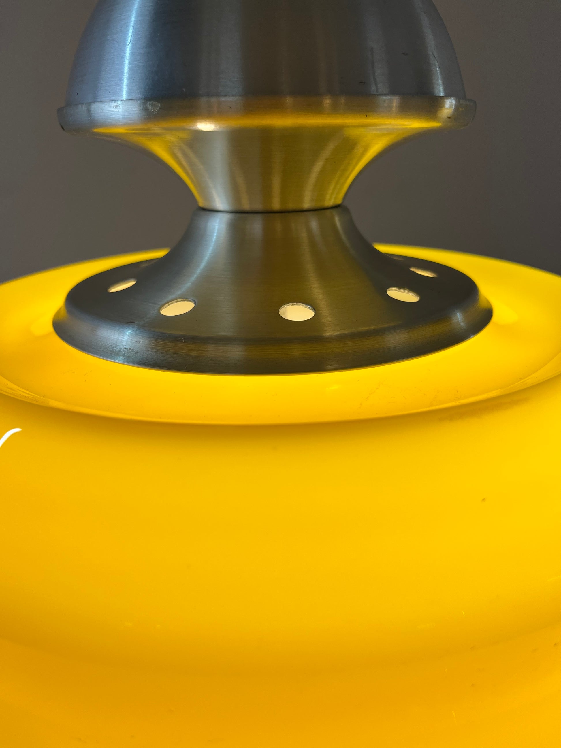 Hängelampe gelb Glas Metall