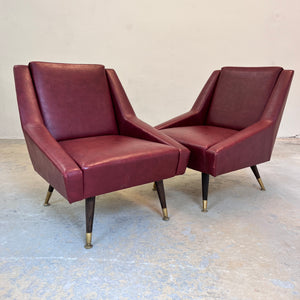 Sessel rot Kunstleder aus Italien
