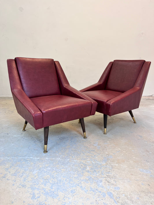 Sessel rot Kunstleder aus Italien