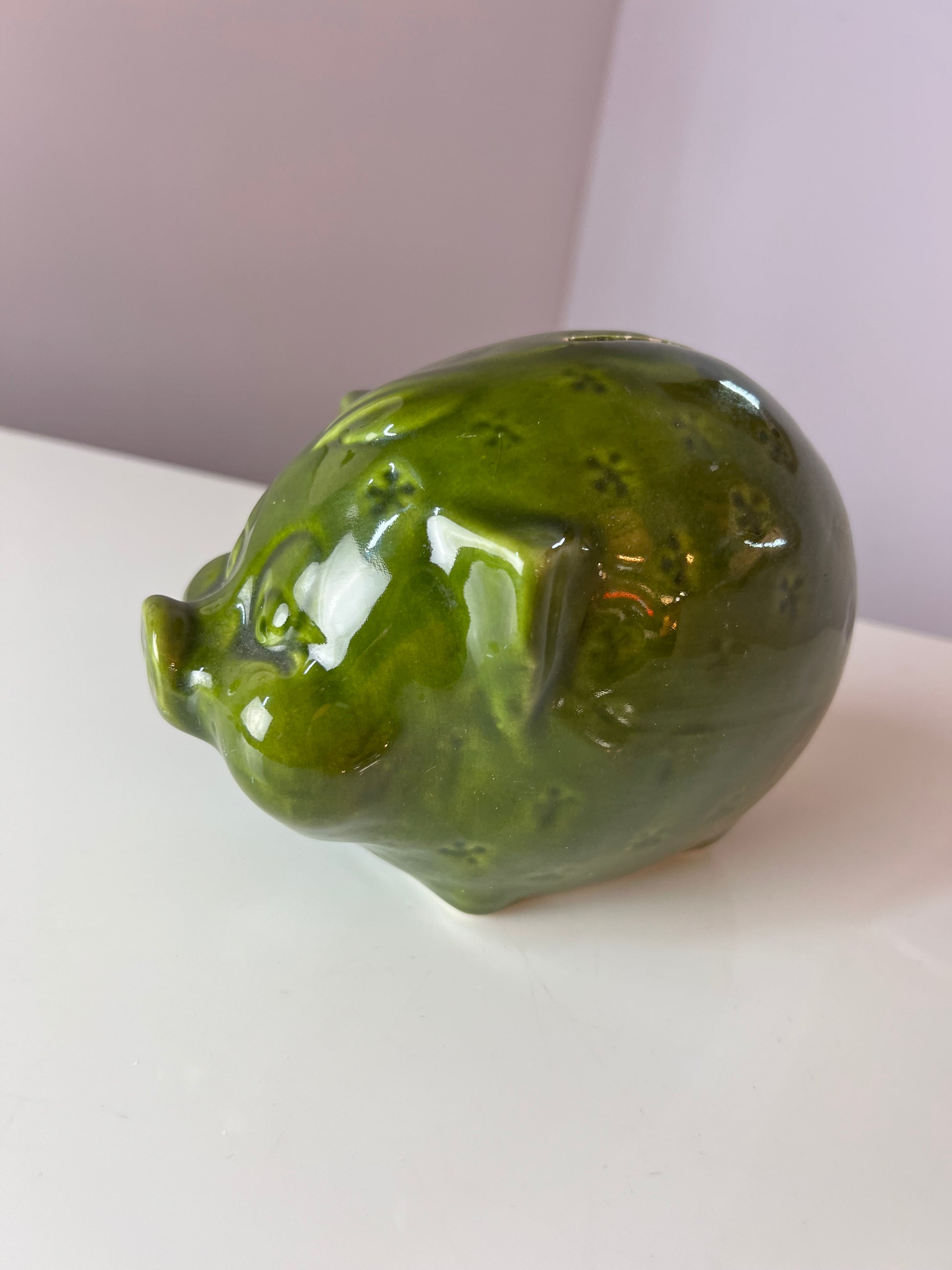 Sparschwein grün Keramik