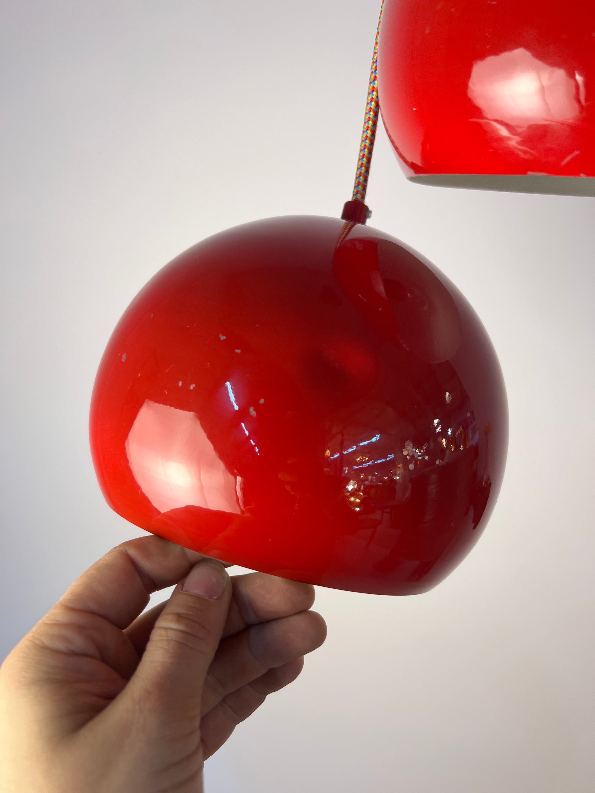 Set: 2x Kugellampe rot aus Dänemark