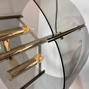 Hängelampe Chrom & Rauchacryl