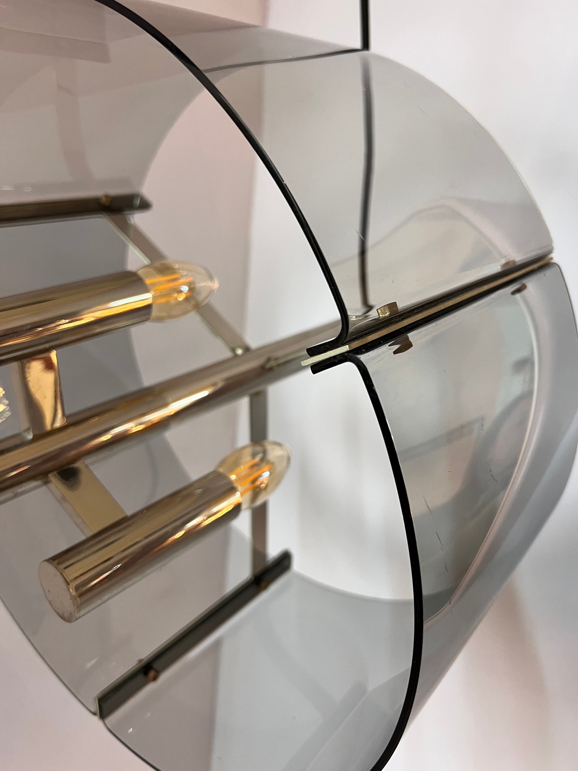 Hängelampe Chrom & Rauchacryl