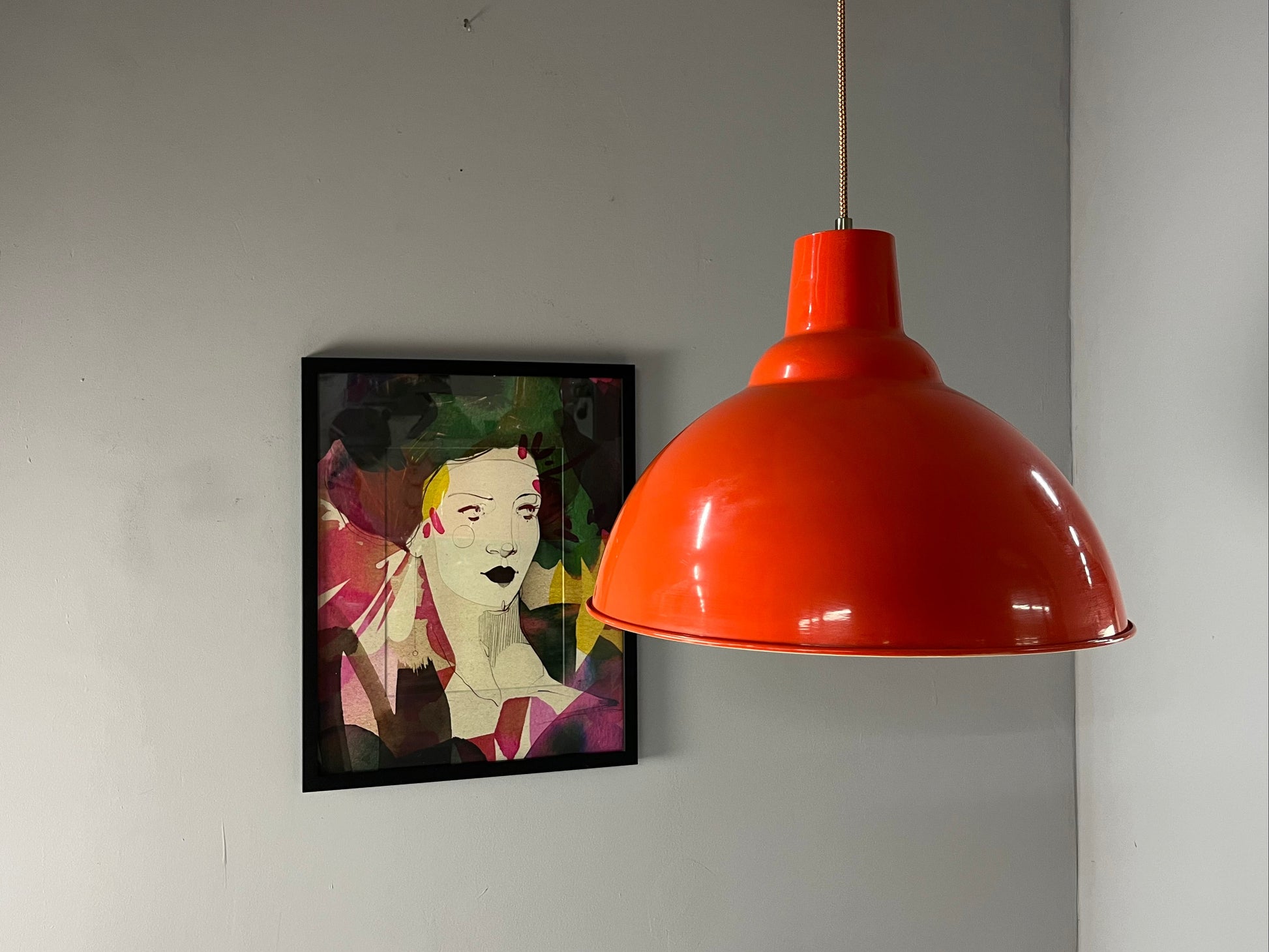 Hängelampe orange/rot aus Dänemark