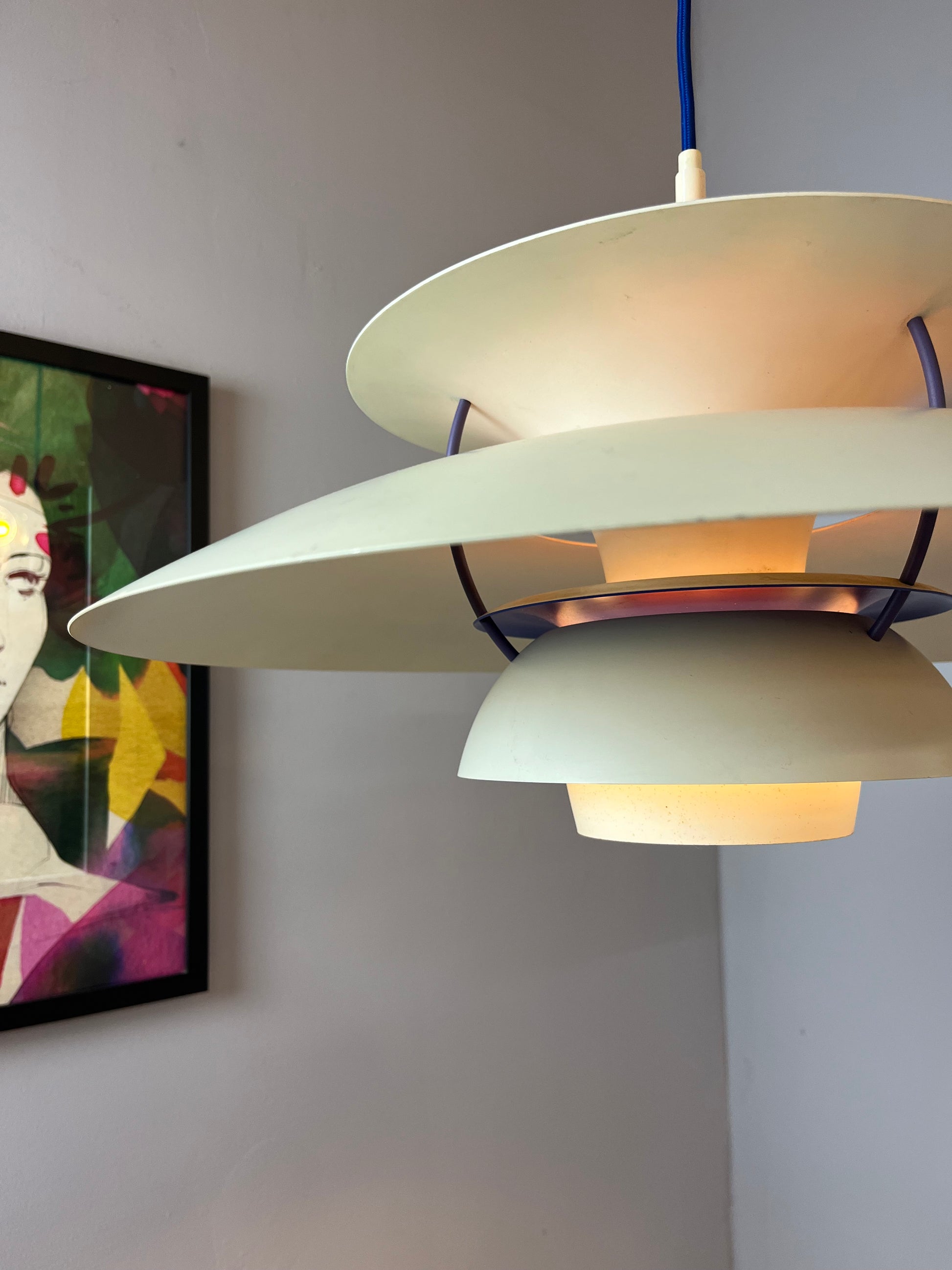 Lamellenlampe PH5 weiß von Poul Henningsen für Louis Poulsen