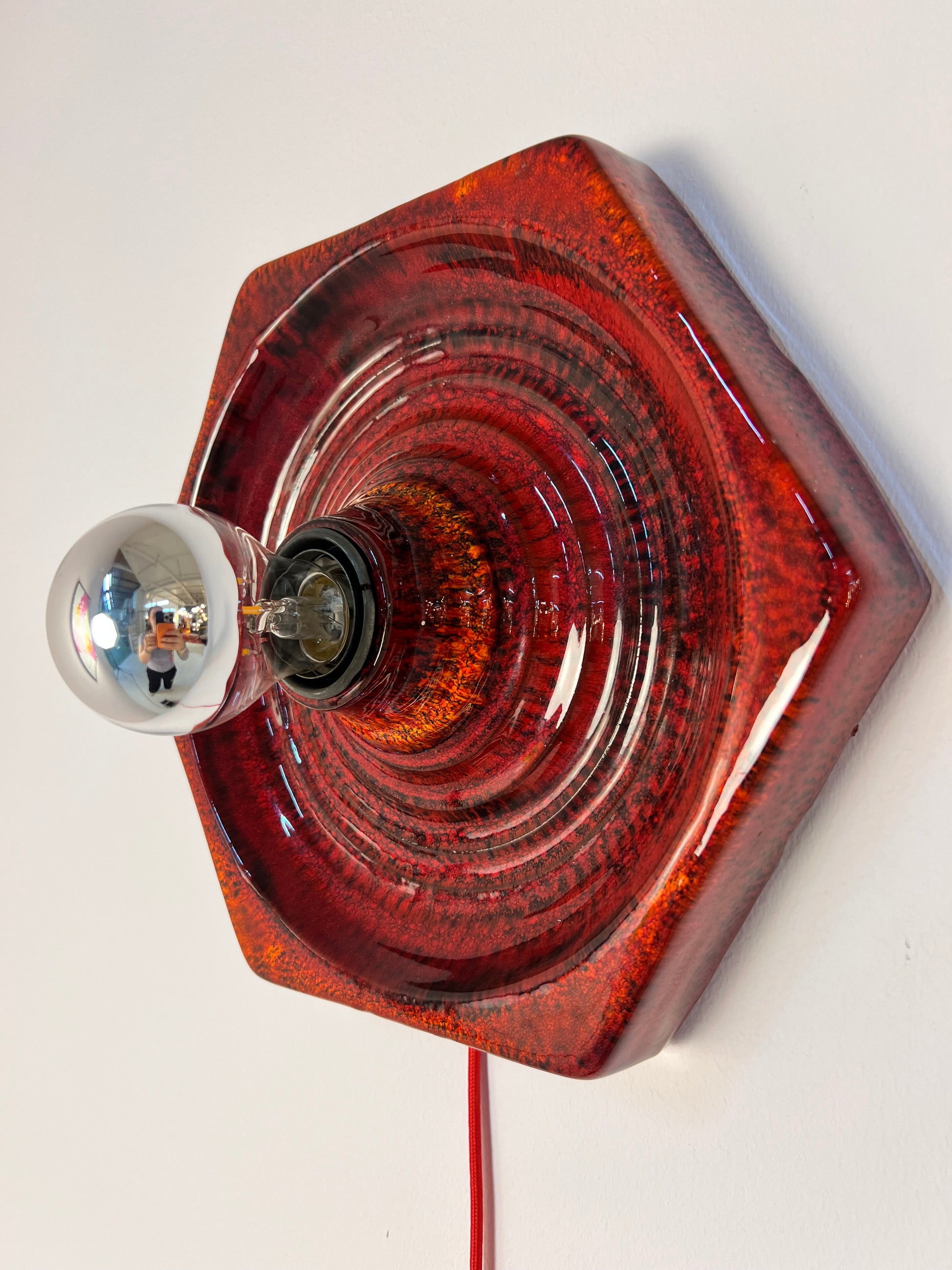 Wandlampe rot Keramik von Hustadt Leuchten