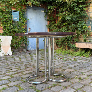 Runder Esstisch Aubergine Chrom