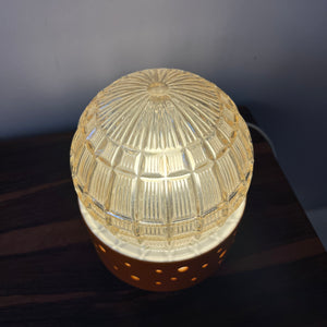 Tischlampe orange weiß von Gerold Porzellan Bavaria
