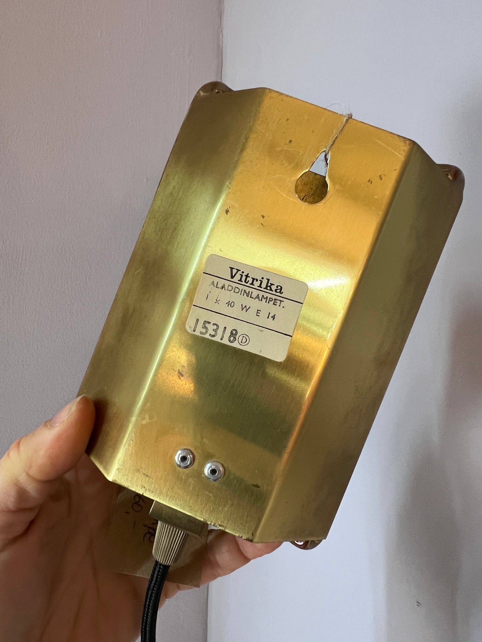 Wandlampe Glas Messing von Vitrika