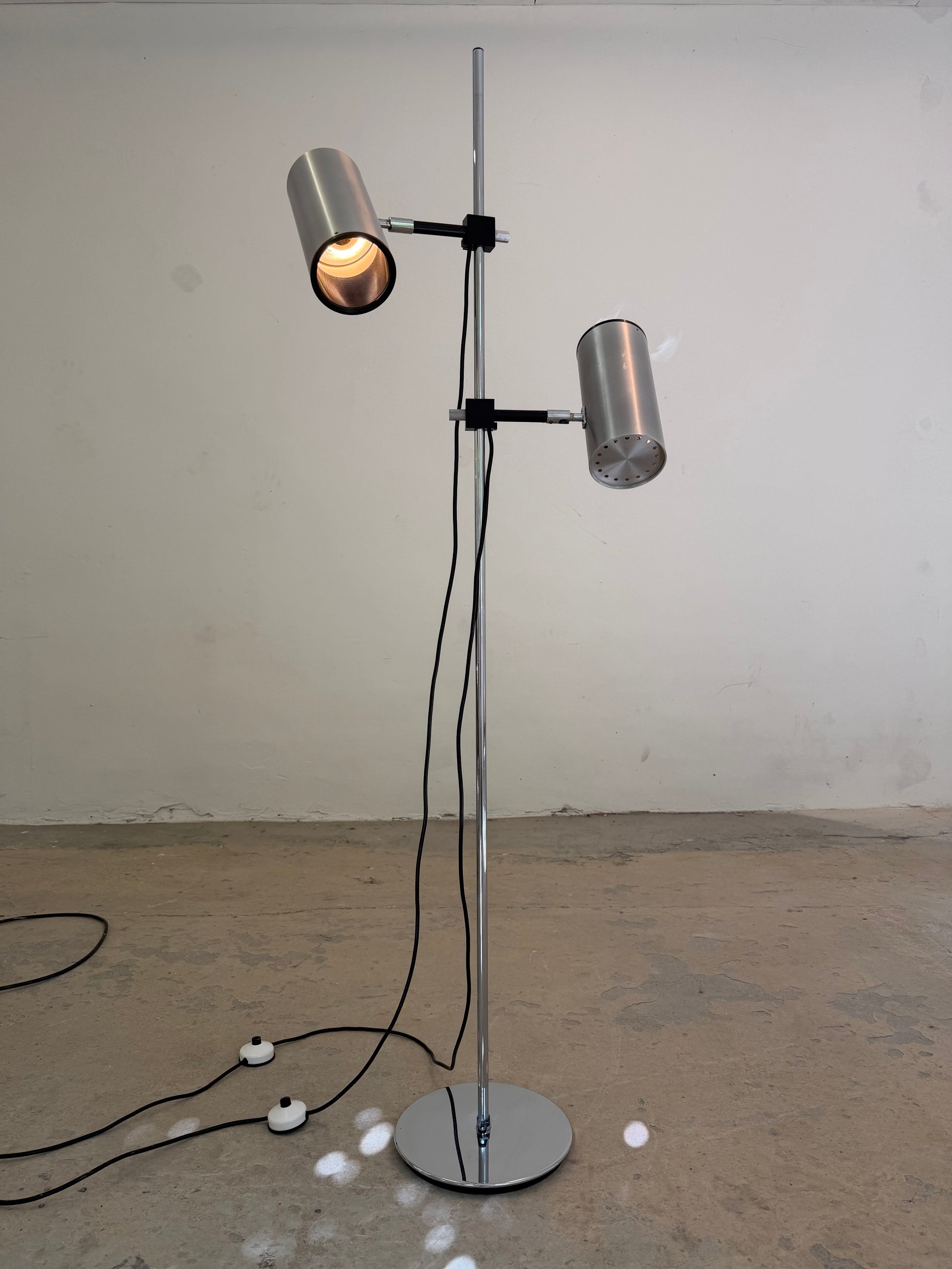 Stehlampe silber von Arnold Berges für Staff