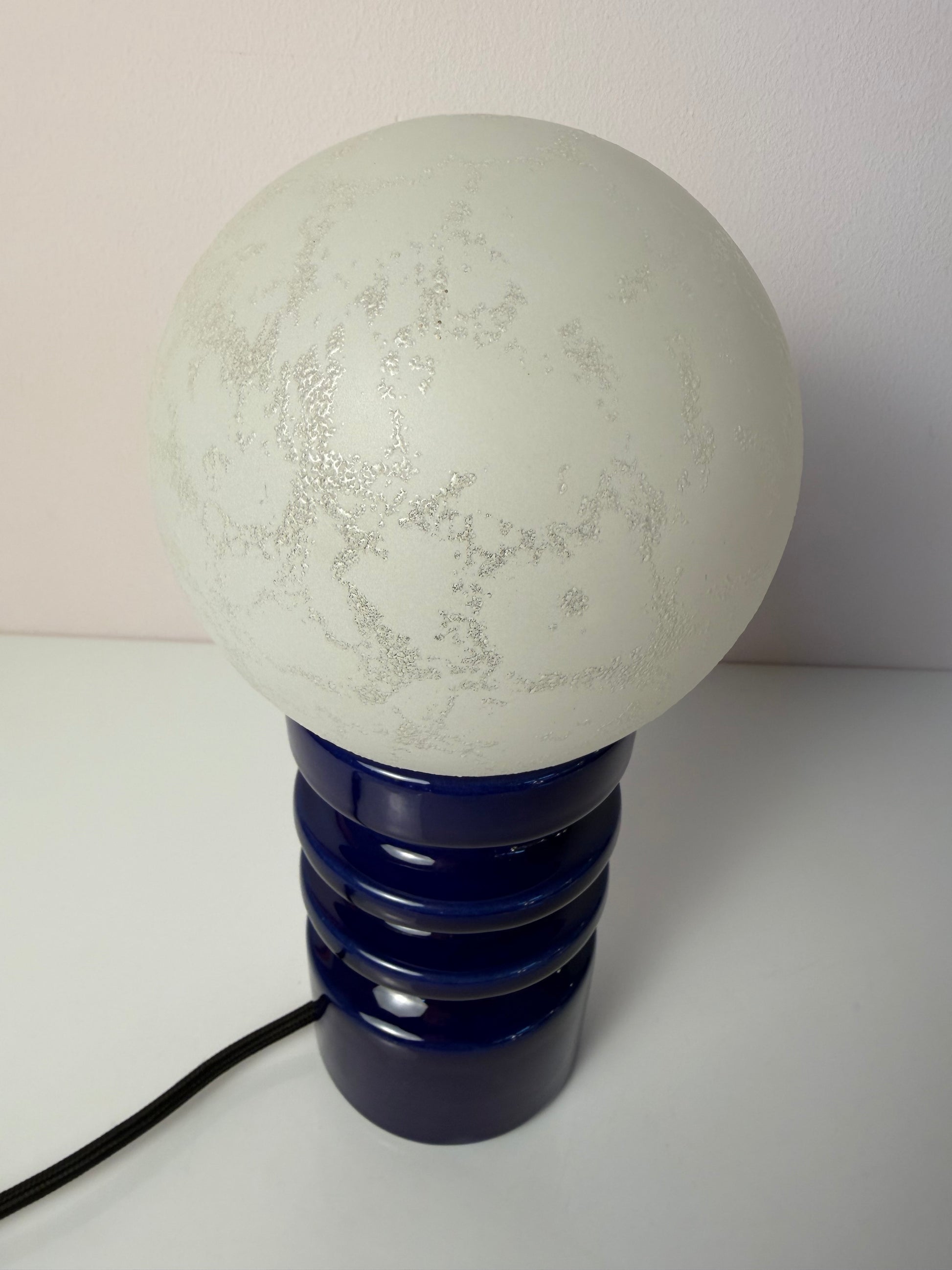 Tischlampe blau Keramik Glas von Cari Zalloni für Dümler & Breiden