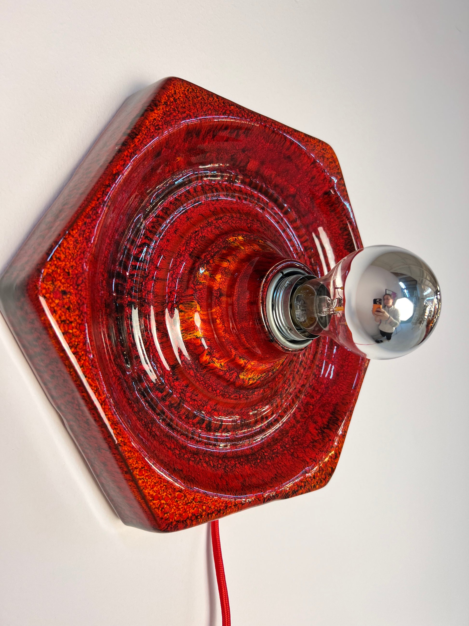 Wandlampe rot Keramik von Hustadt Leuchten
