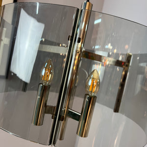 Hängelampe Chrom & Rauchacryl