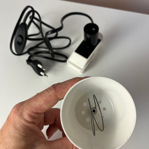 Klemmlampe weiß mit Metallschirm von Elios