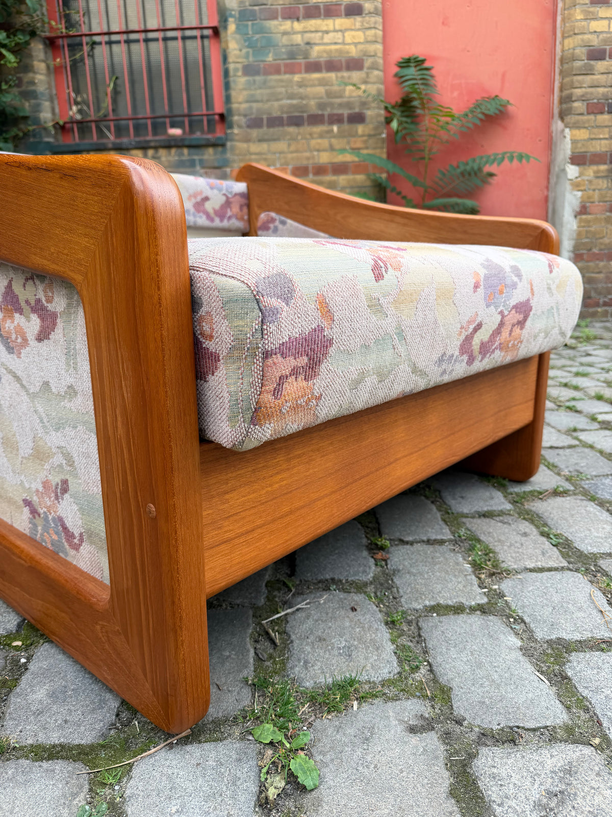 Schlafsessel / Gästebett Teak Textilstoff aus Dänemark