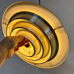 Lamellenlampe silber von Erik Jensen für Teknika