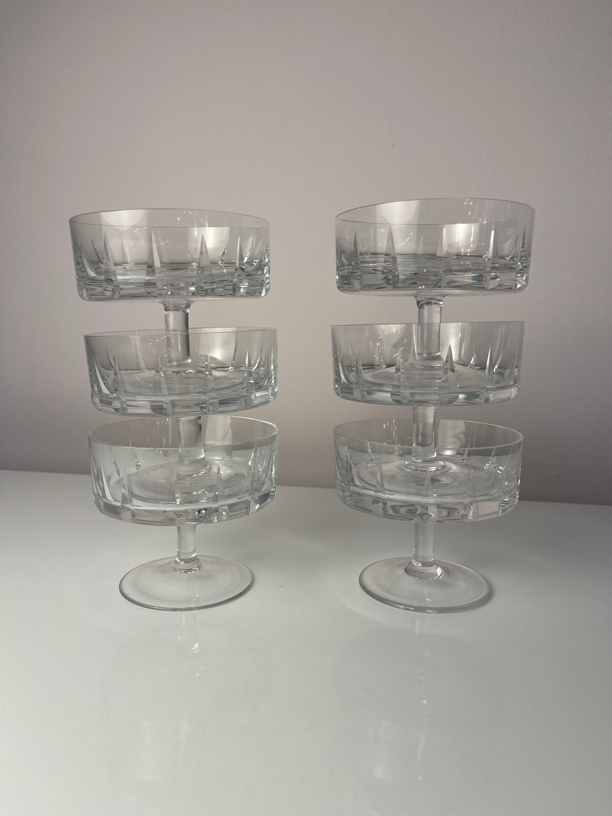 Set: 6x Champagnerschale Kristallglas