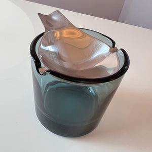 Aschenbecher Glas Edelstahl von Wilhelm Wagenfeld für WMF