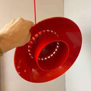 Hängelampe Solar rot Kunststoff von Svend Middelboe für Nordisk