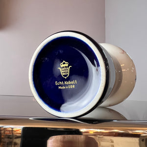 Vase blau weiß Porzellan von Unterweissbach