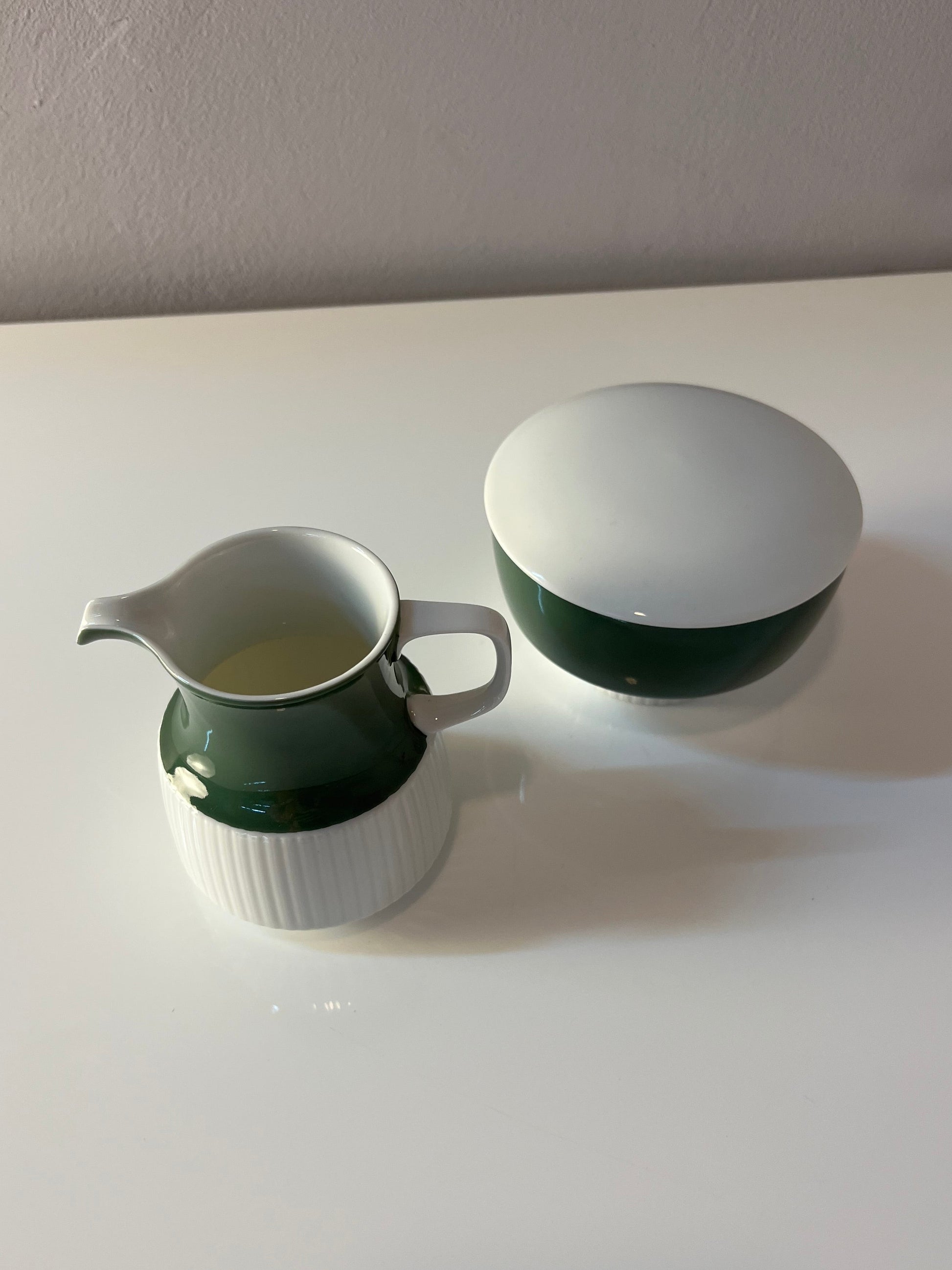 Set: Zucker & Milch Modulation Secunda grün von Tapio Wirkkala für Rosenthal