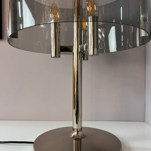 Tischlampe Chrom & Rauchacryl