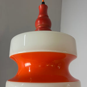 Hängelampe weiß orange rot
