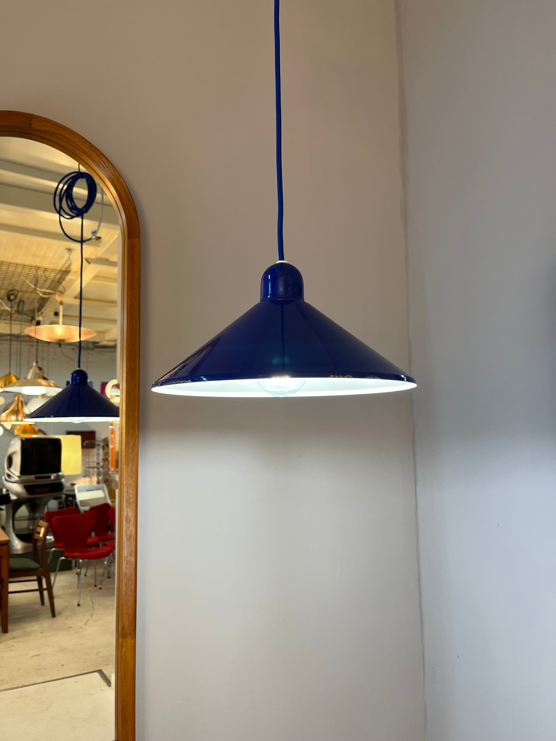 Metalllampe HORN blau aus Dänemark