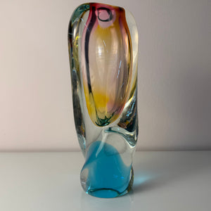 Vase Regenbogen Glas von Josef Rozinek für Borske Sklo