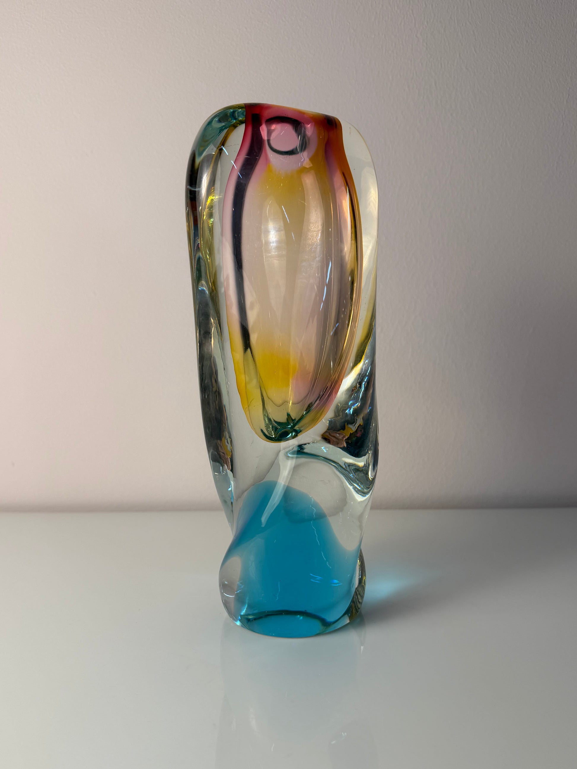 Vase Regenbogen Glas von Josef Rozinek für Borske Sklo