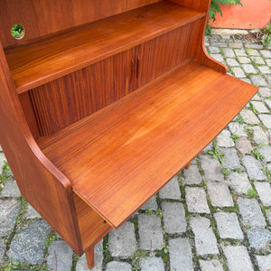 Bücherregal Teak mit Sekretär von Johannes Sorth für Nexø