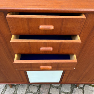 Highboard hellblau Teak