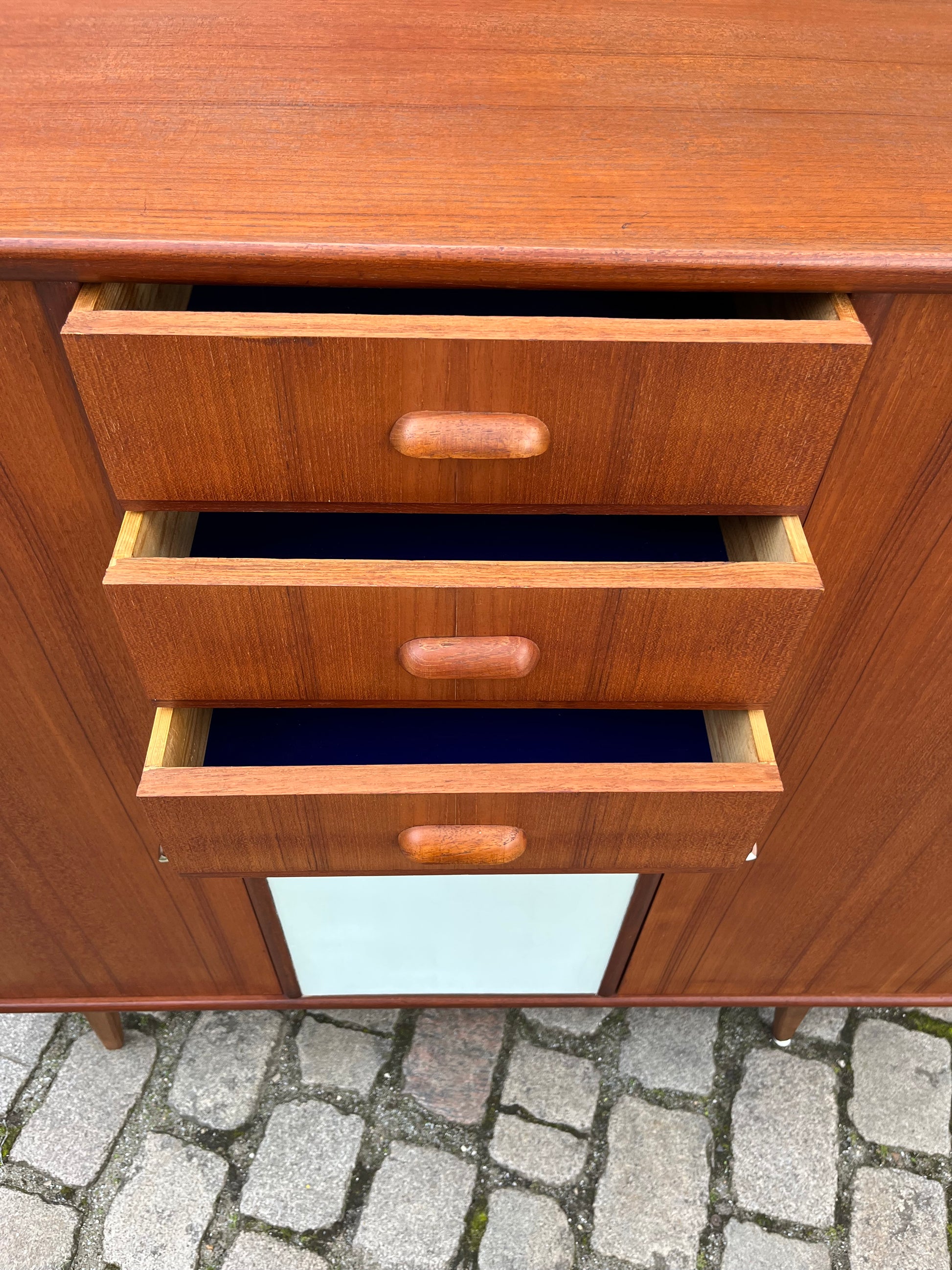 Highboard hellblau Teak