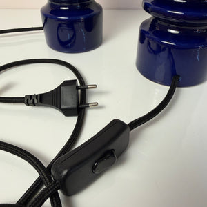 Tischlampe blau Keramik Glas von Cari Zalloni für Dümler & Breiden
