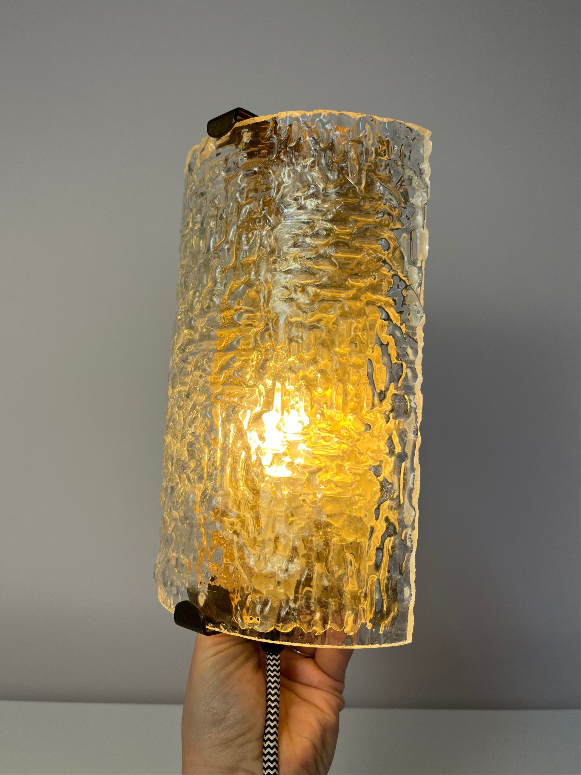 Wandlampe Glas Messing von Orrefors