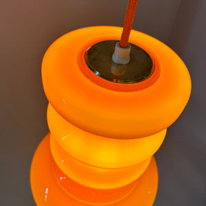 Hängelampe orange Glas
