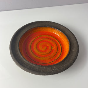 Schale orange Keramik von Ulrik Lundbergh, Ebeltoft