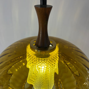 Hängelampe Glas Teak von Orrefors