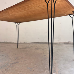 Esstisch Schreibtisch Teak mit original Hairpinlegs