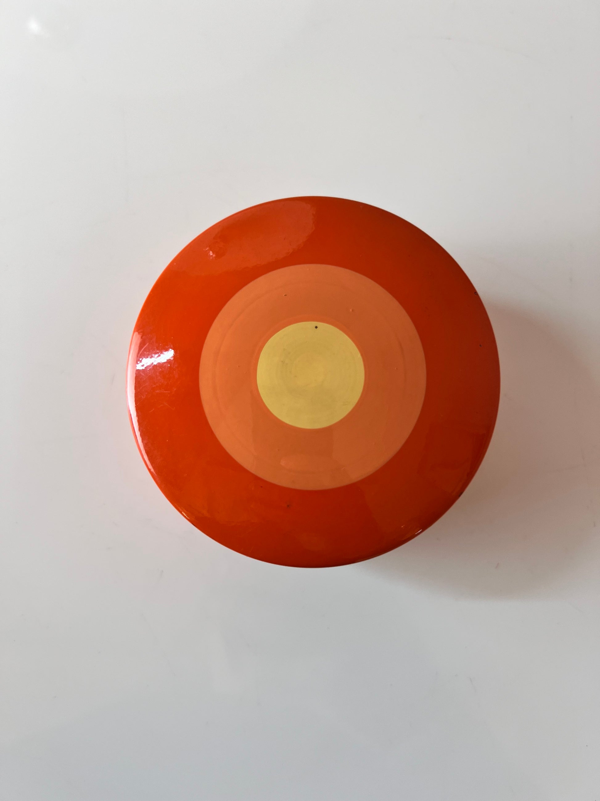 Set: Untersetzer in Dose orange Metall