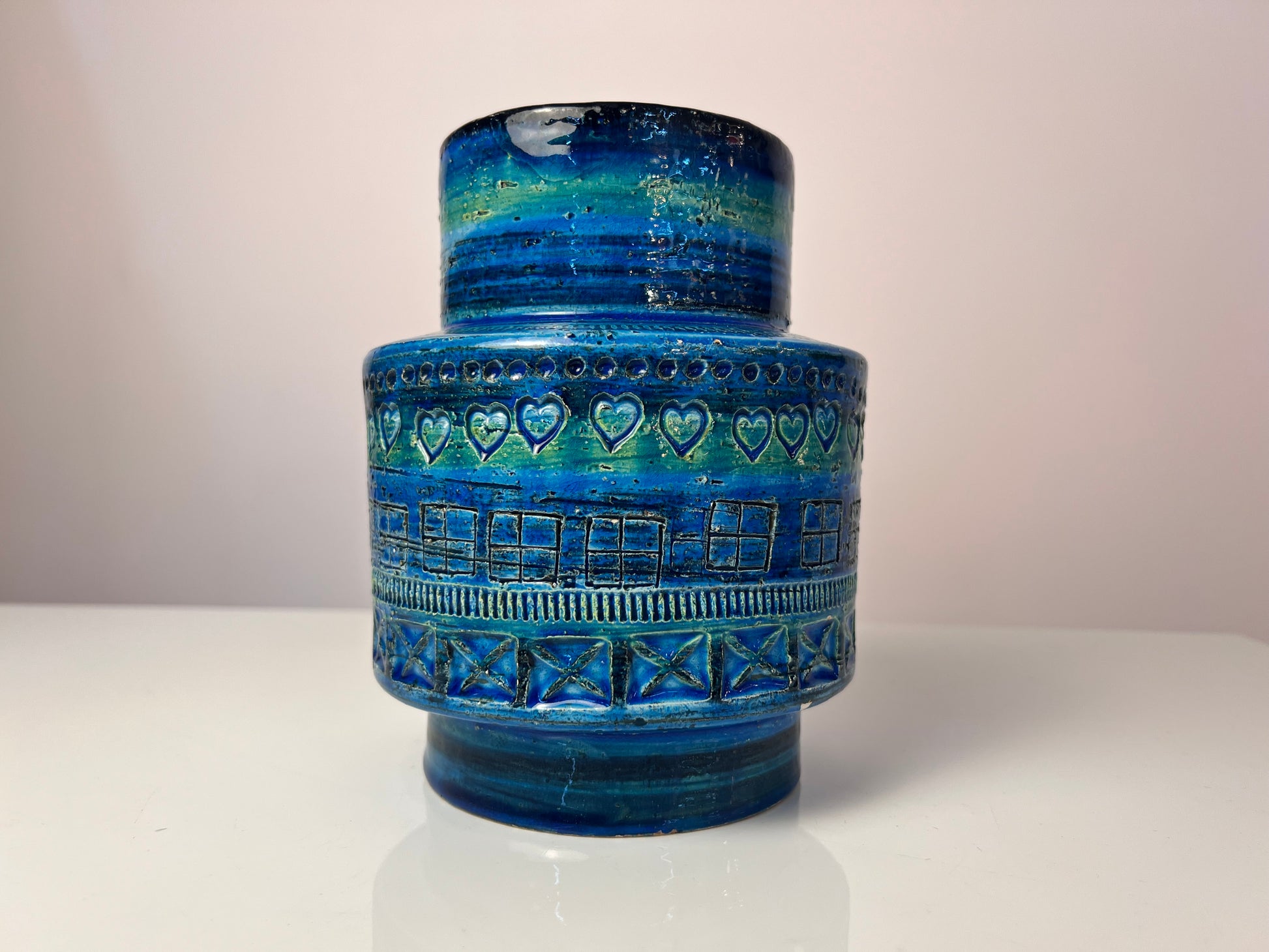 Vase Serie Rimini Blu von Aldo Londi für Bitossi